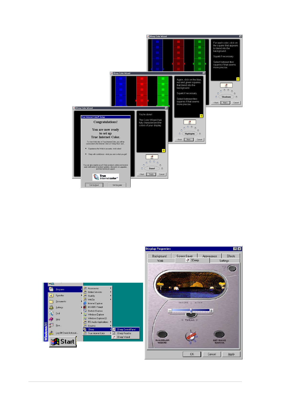 2 the 3deep control panel | Asus A7S333 User Manual | Page 106 / 126