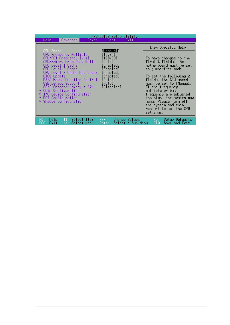 4 advanced menu | Asus A7S333 User Manual | Page 73 / 126