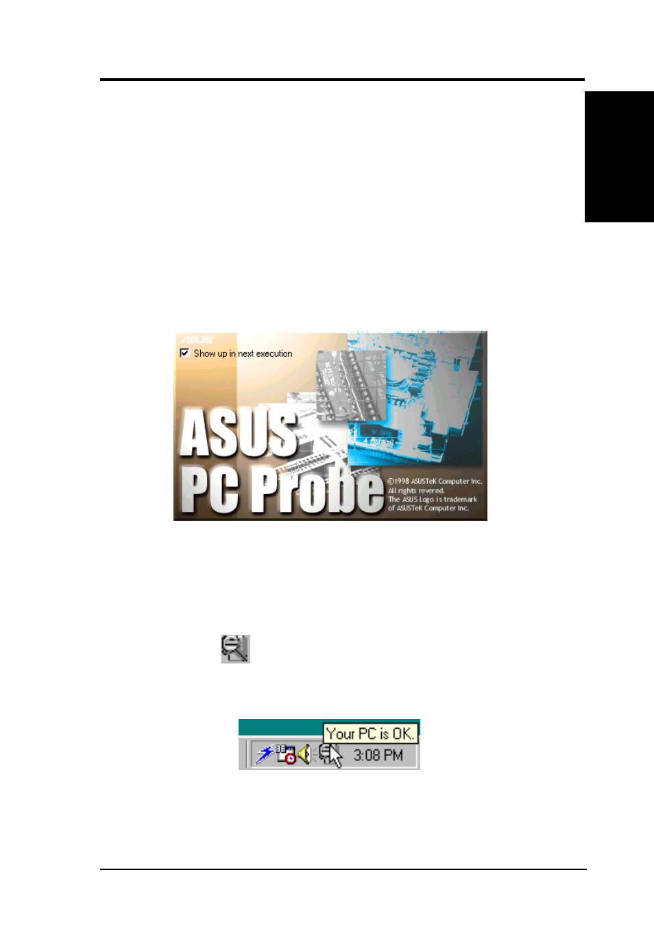 Software reference, 1 asus pc probe, 1 starting asus pc probe | Asus P3V133 User Manual | Page 81 / 96