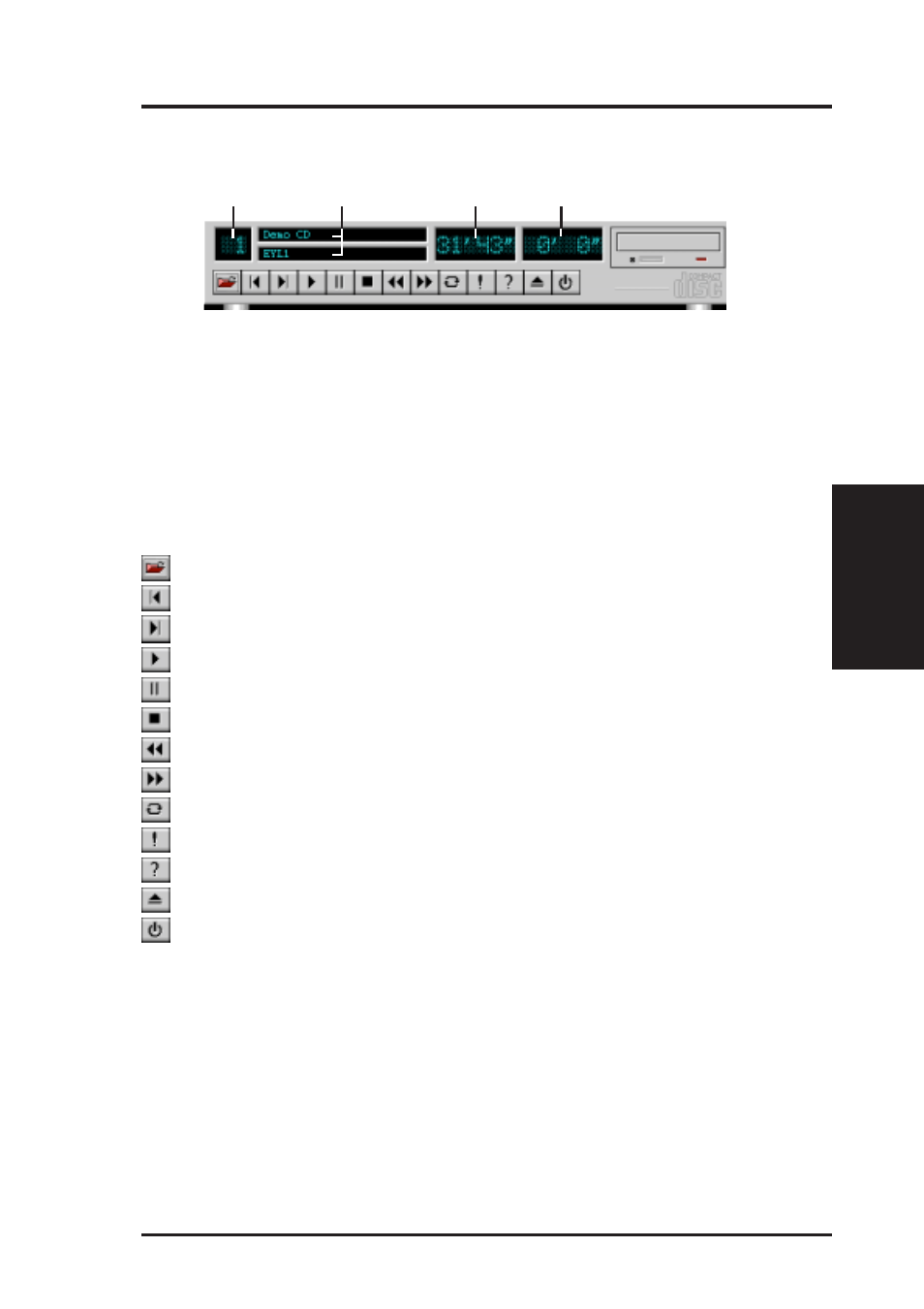 B. audio utilities, Cd player, Controls | Display | Asus CMI8330 User Manual | Page 5 / 8