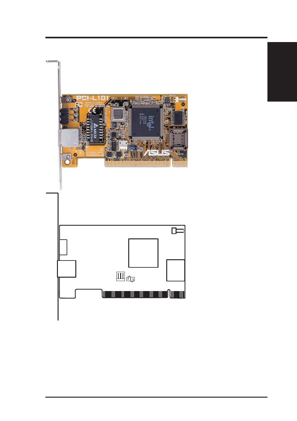 F. asus lan card, Asus pci-l101 fast ethernet card, Asus p2b-d2 user’s manual 95 | Asus P2B-D2 User Manual | Page 95 / 96