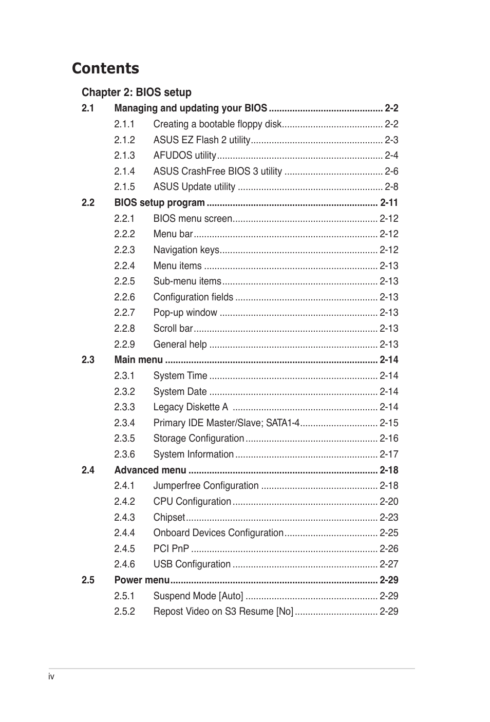 Asus M2A-MVP User Manual | Page 4 / 106