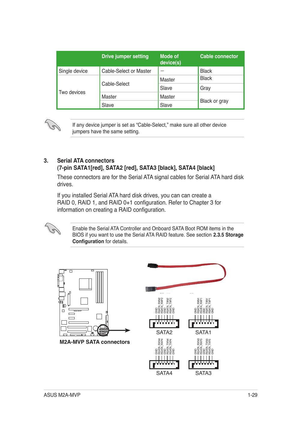 M2a-mvp sata connectors, Sata1 sata2, Sata3 sata4 | Asus M2A-MVP User Manual | Page 41 / 106