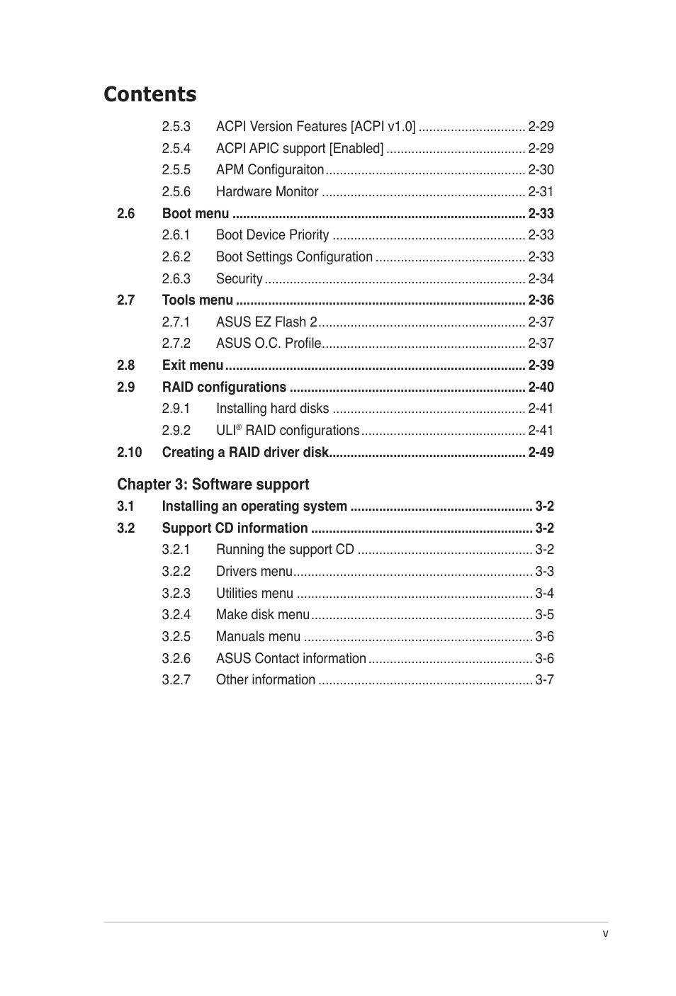 Asus M2A-MVP User Manual | Page 5 / 106