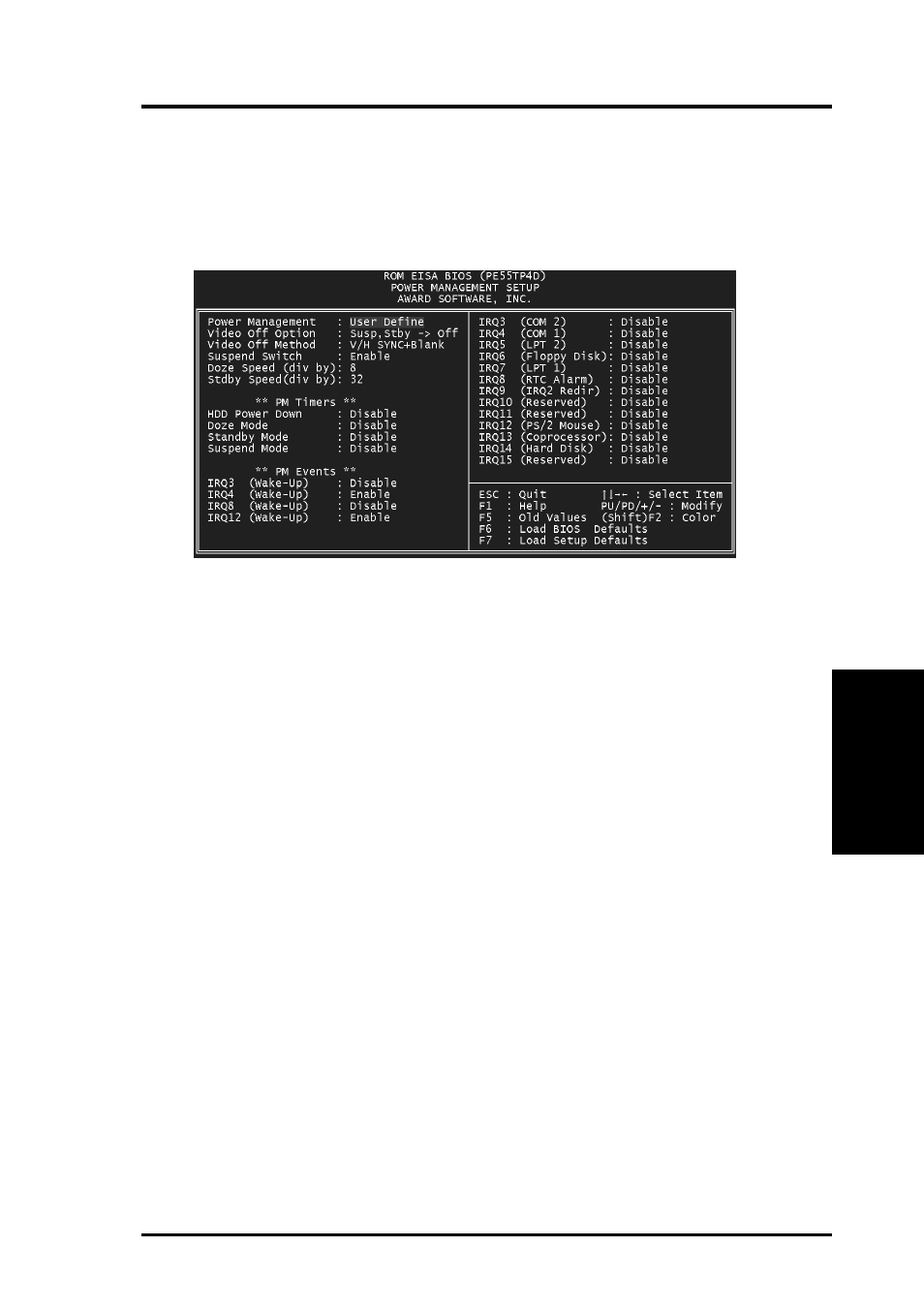 Iv. bios software, Power management setup | Asus P/E-P55T2P4D User Manual | Page 44 / 63