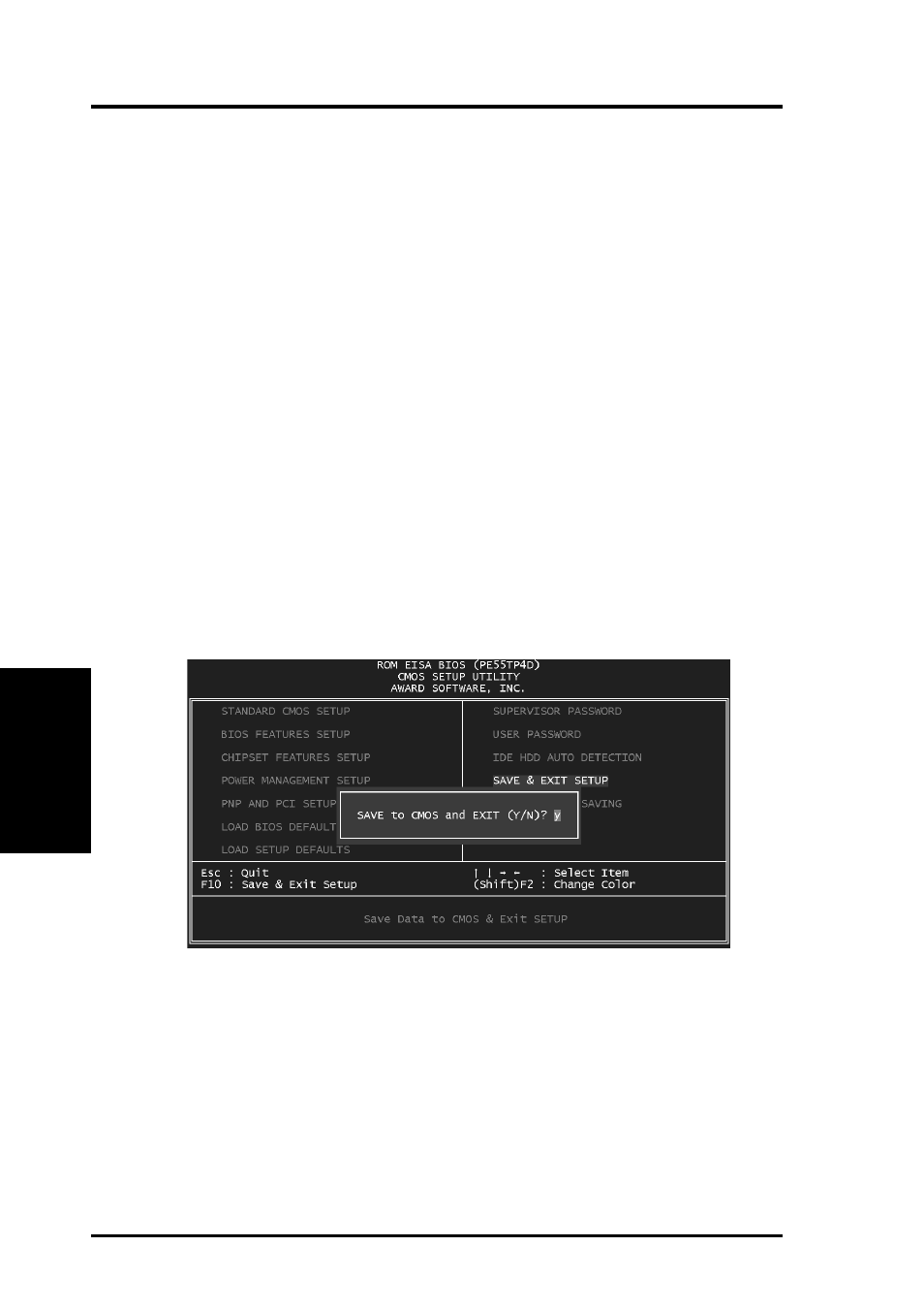 Iv. bios software, Save and exit setup, Exit without saving | Asus P/E-P55T2P4D User Manual | Page 51 / 63