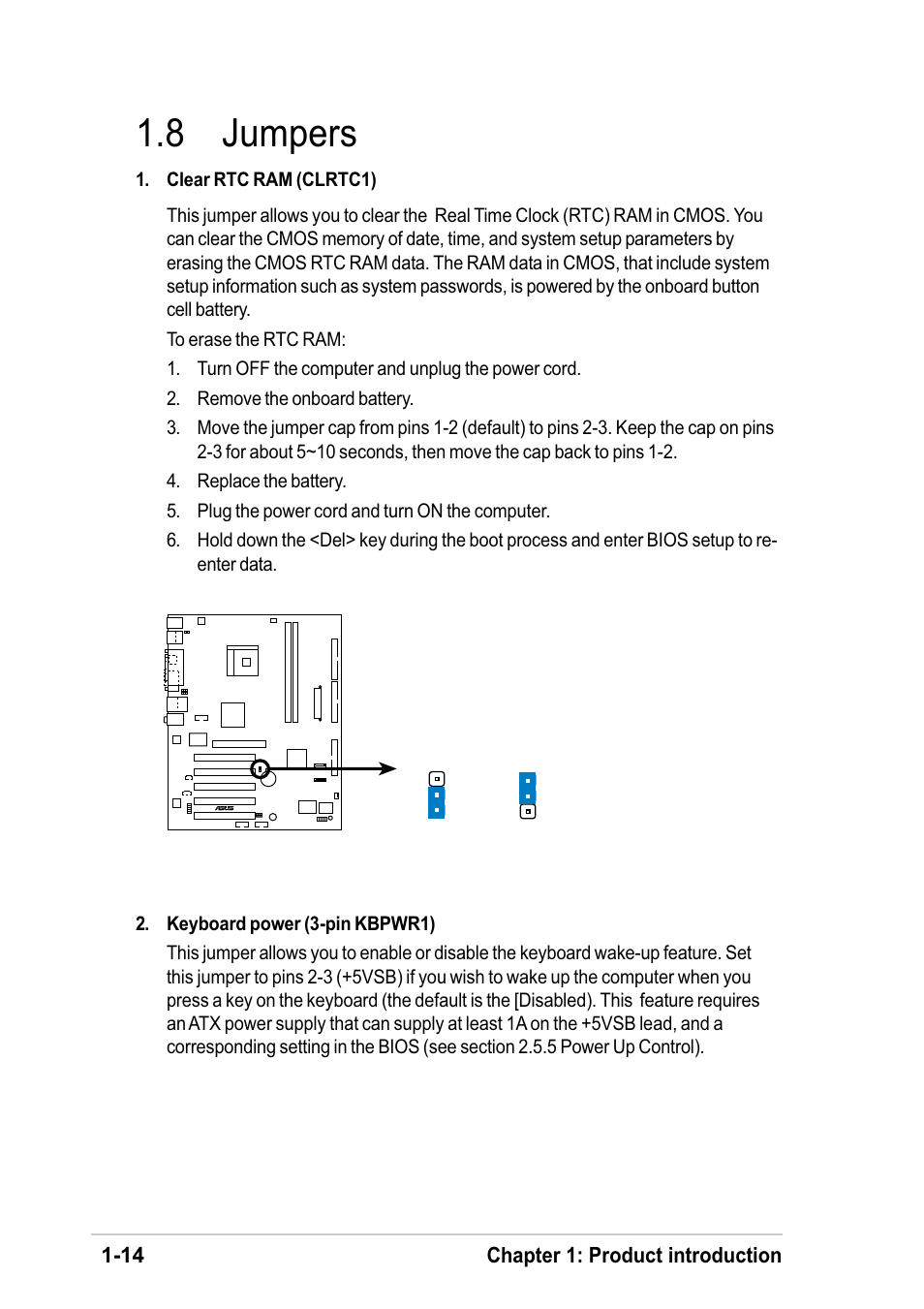 8 jumpers | Asus K8V-F User Manual | Page 24 / 66