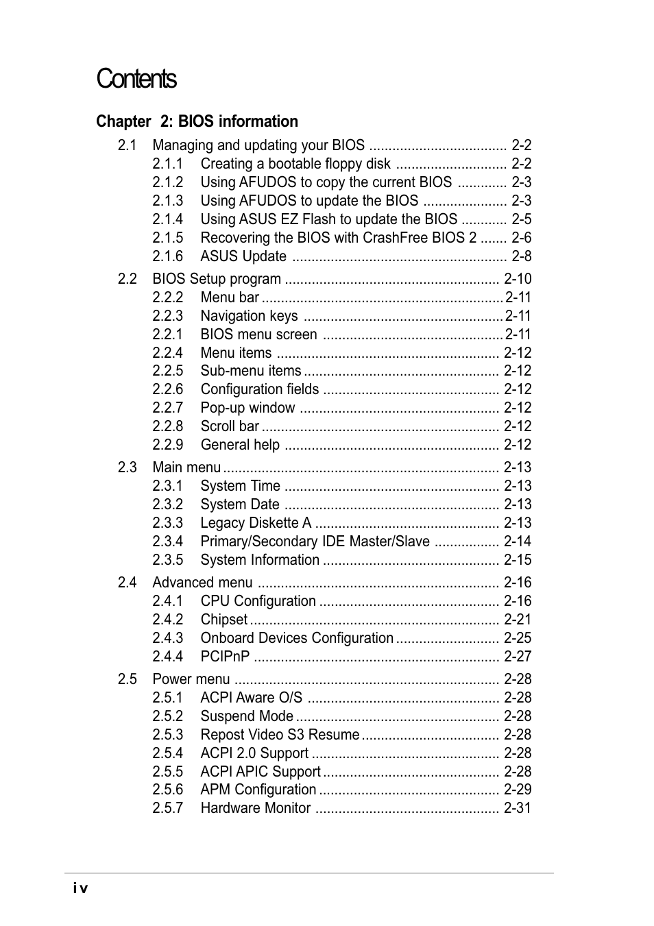Asus K8V-F User Manual | Page 4 / 66