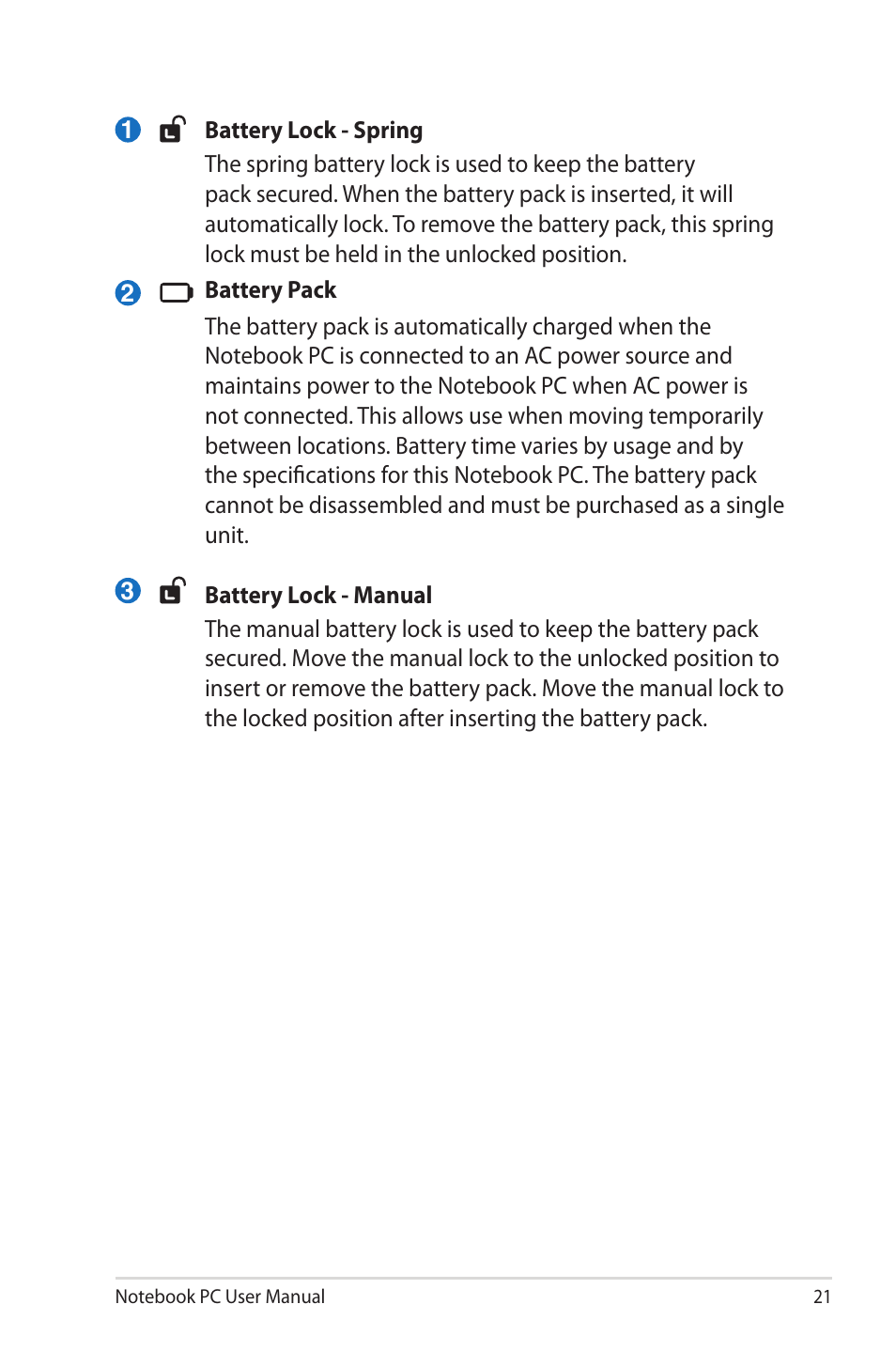 Asus E7169 User Manual | Page 21 / 122