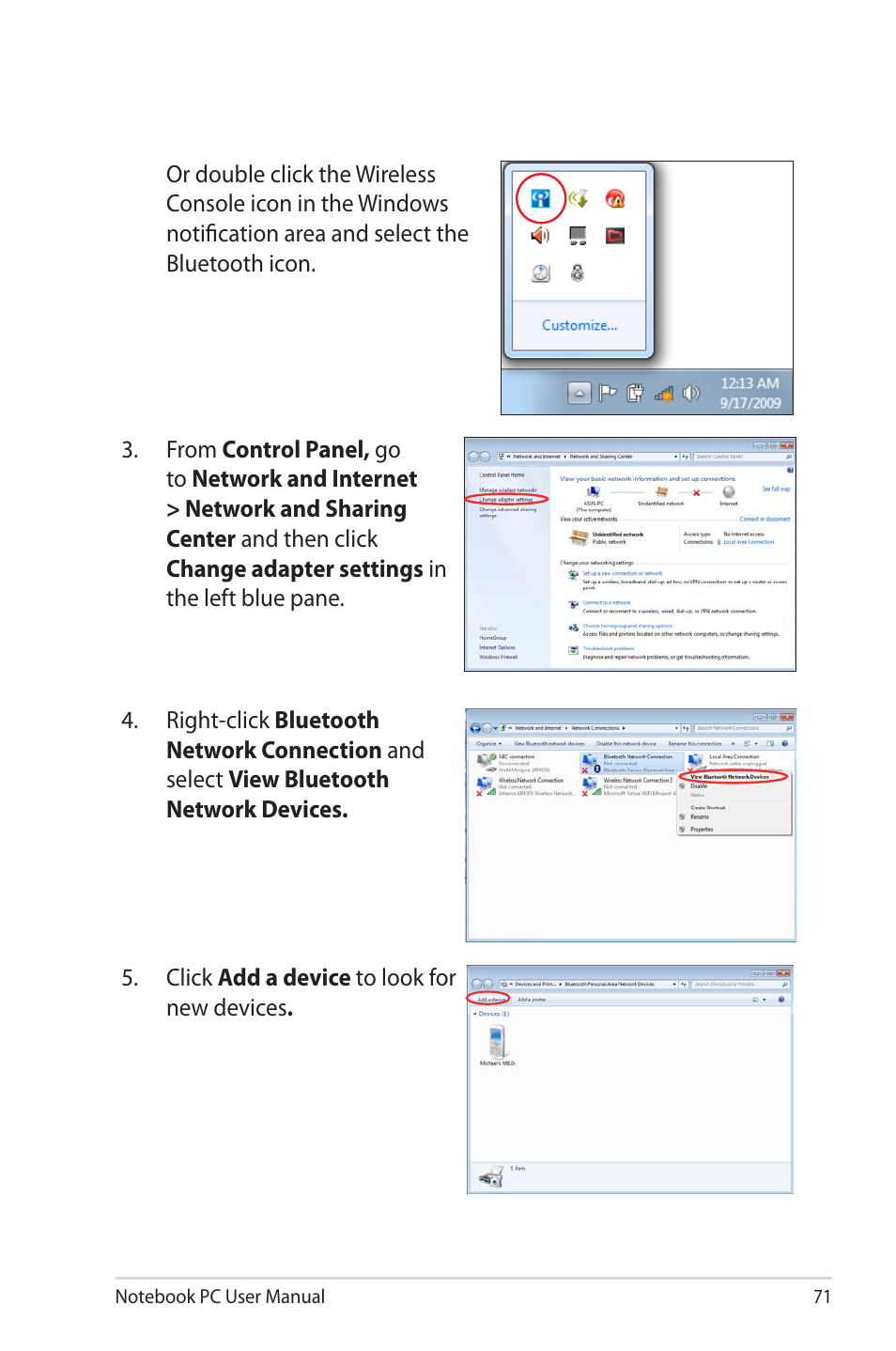 Asus E7169 User Manual | Page 71 / 122