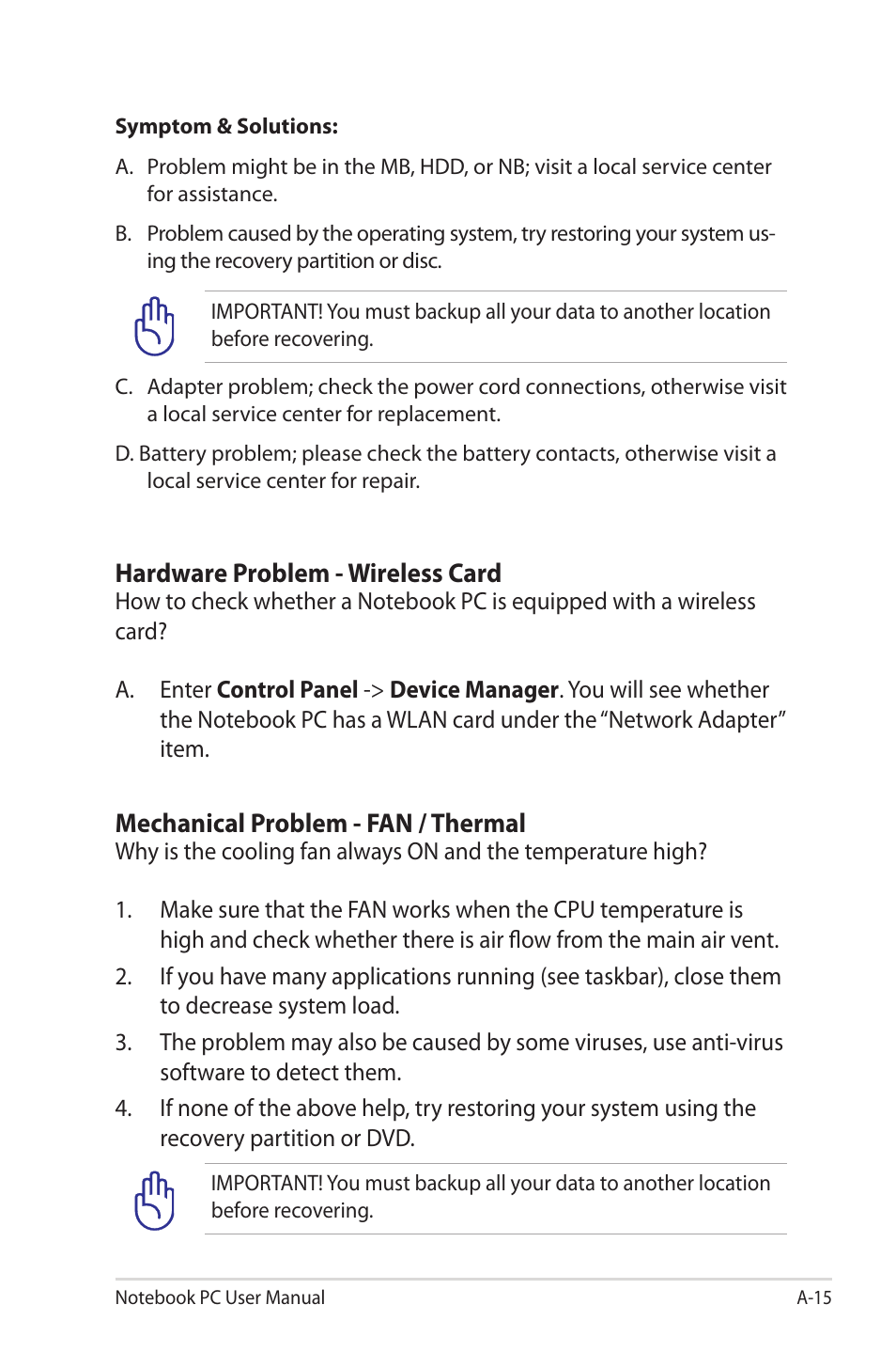 Asus E7169 User Manual | Page 87 / 122