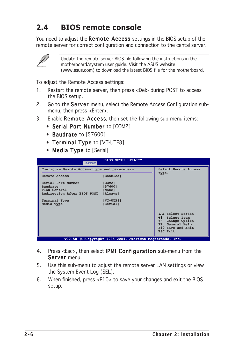 4 bios remote console | Asus ASMB2 User Manual | Page 20 / 62