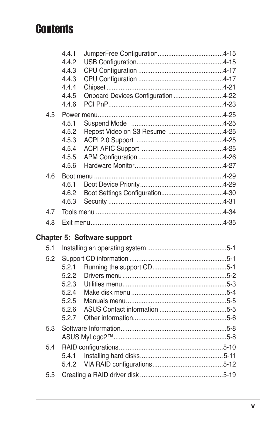 Asus M2V User Manual | Page 5 / 117