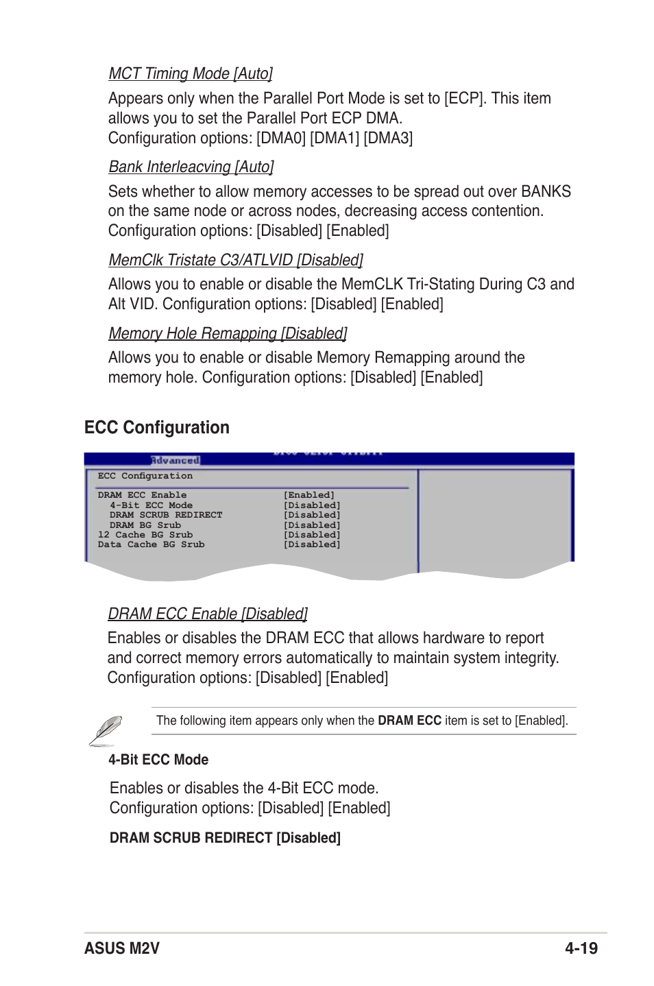 Ecc configuration | Asus M2V User Manual | Page 76 / 117