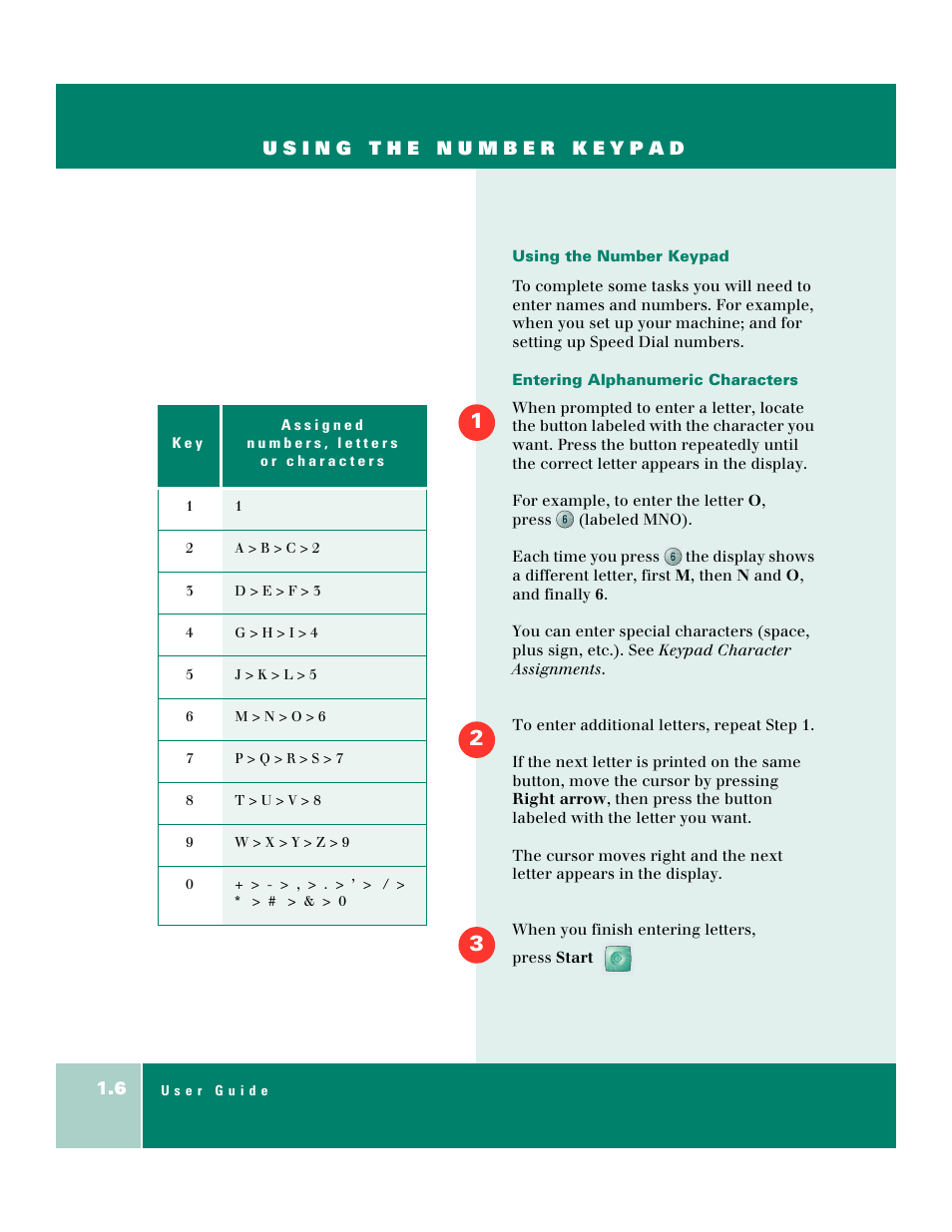 Using the number keypad | Xerox WorkCentre XK50cx-9578 User Manual | Page 14 / 90