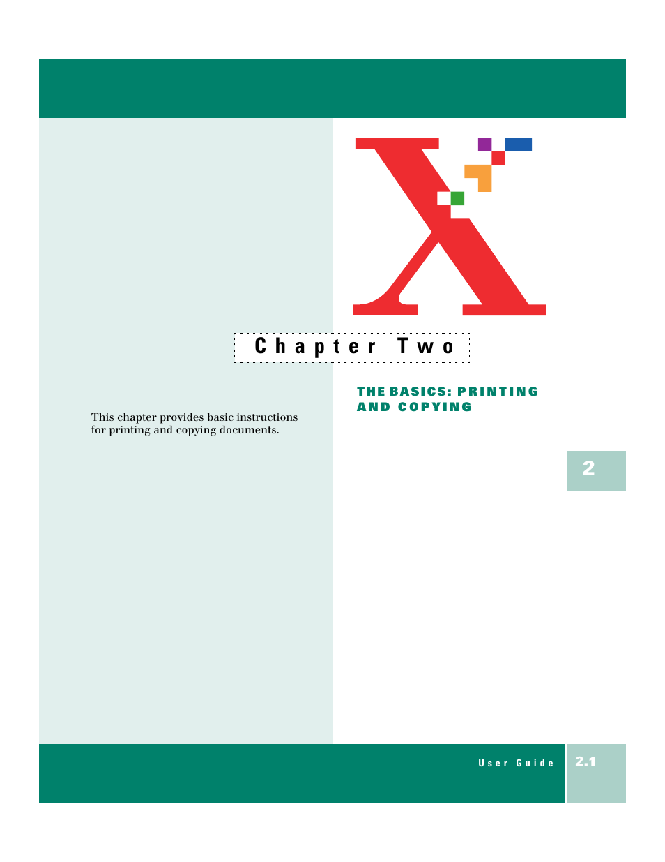 Chapter two, The basics: printing, And copying | Xerox WorkCentre XK50cx-9578 User Manual | Page 41 / 90
