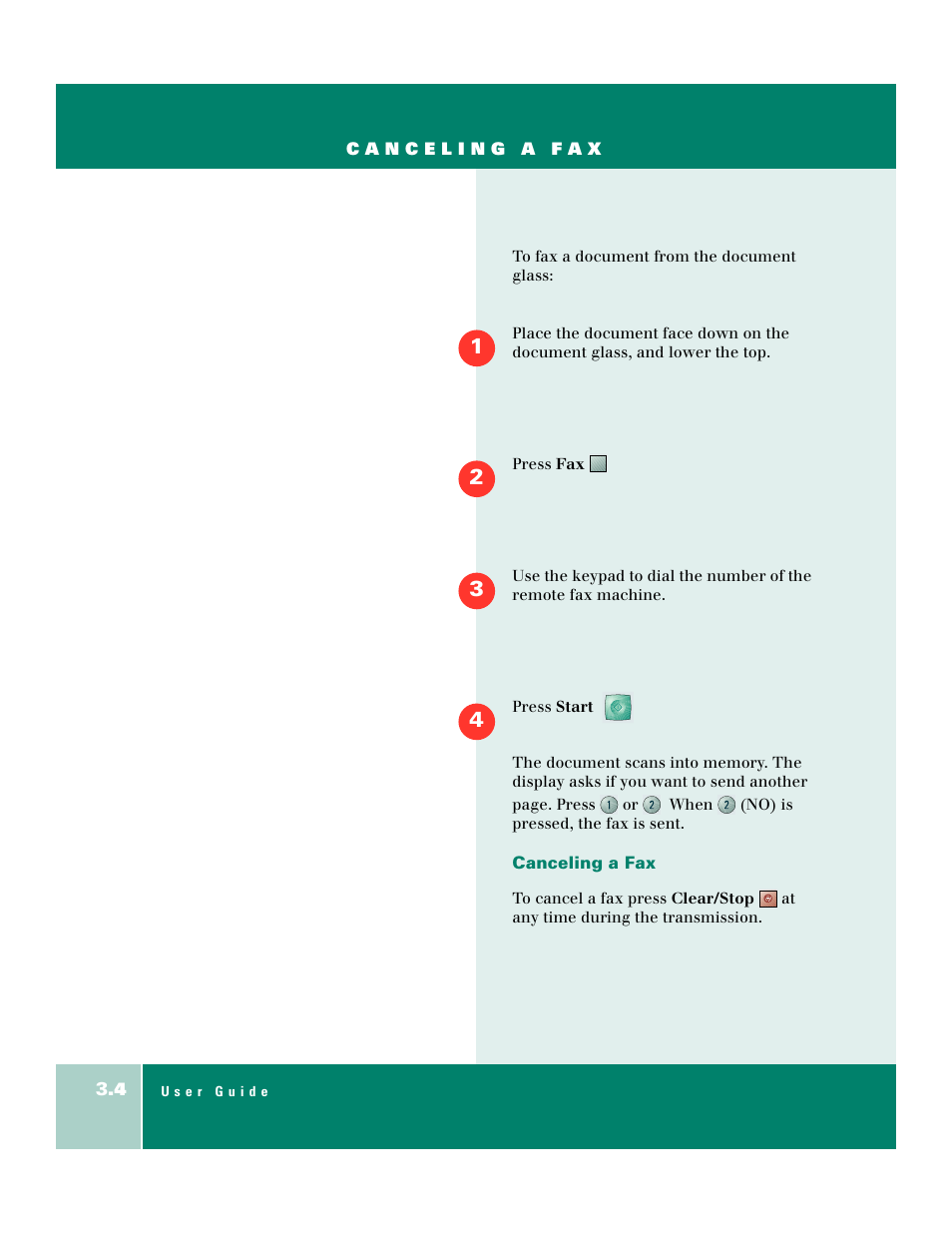 Canceling a fax | Xerox WorkCentre XK50cx-9578 User Manual | Page 50 / 90