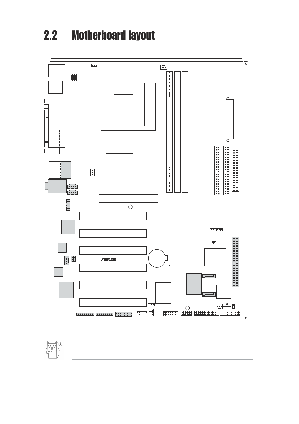 2 motherboard layout, 2 chapter 2: hardware information, Via kt400 | Pci1, Chipset, Super i/o, Socket 462, 5cm (9.6in), A7v8x | Asus Motherboard A7V8X User Manual | Page 28 / 142