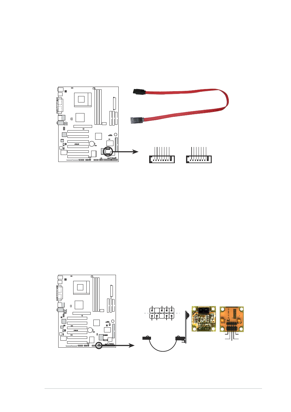 A7v8x sata connectors sec_sata1 pri_sata1, A7v8x infrared module connector | Asus Motherboard A7V8X User Manual | Page 53 / 142