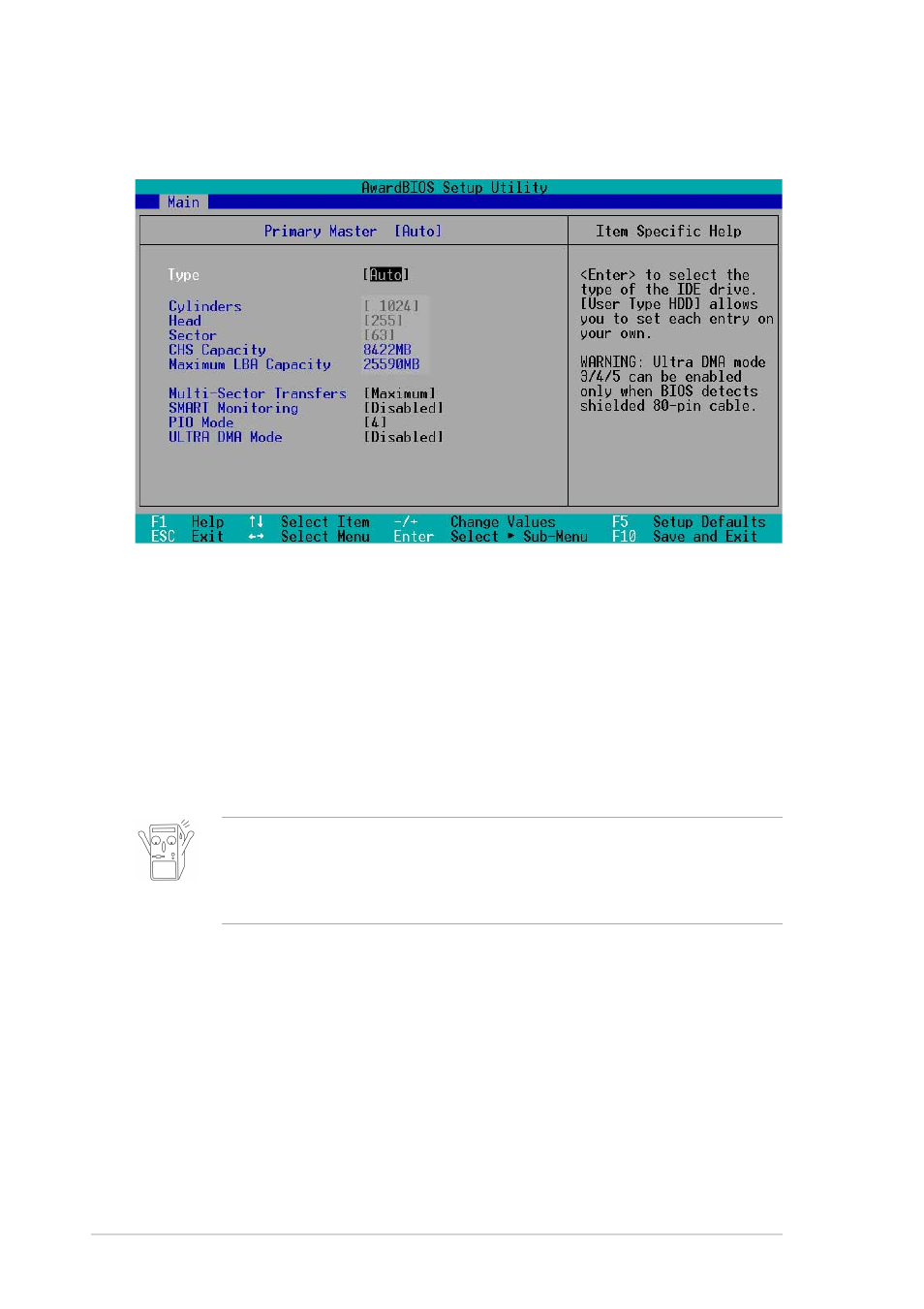 1 primary and secondary master/slave | Asus Motherboard A7V8X User Manual | Page 74 / 142