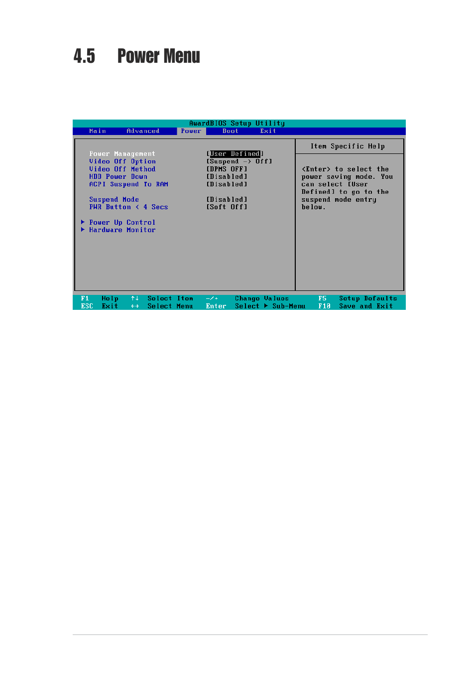 5 power menu | Asus Motherboard A7V8X User Manual | Page 89 / 142