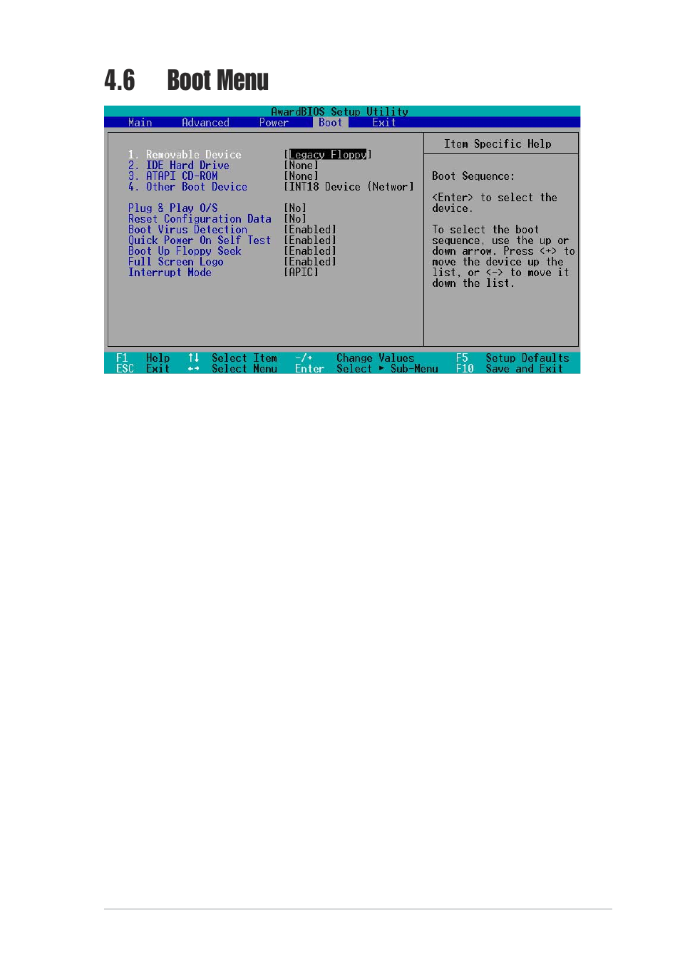 6 boot menu | Asus Motherboard A7V8X User Manual | Page 95 / 142