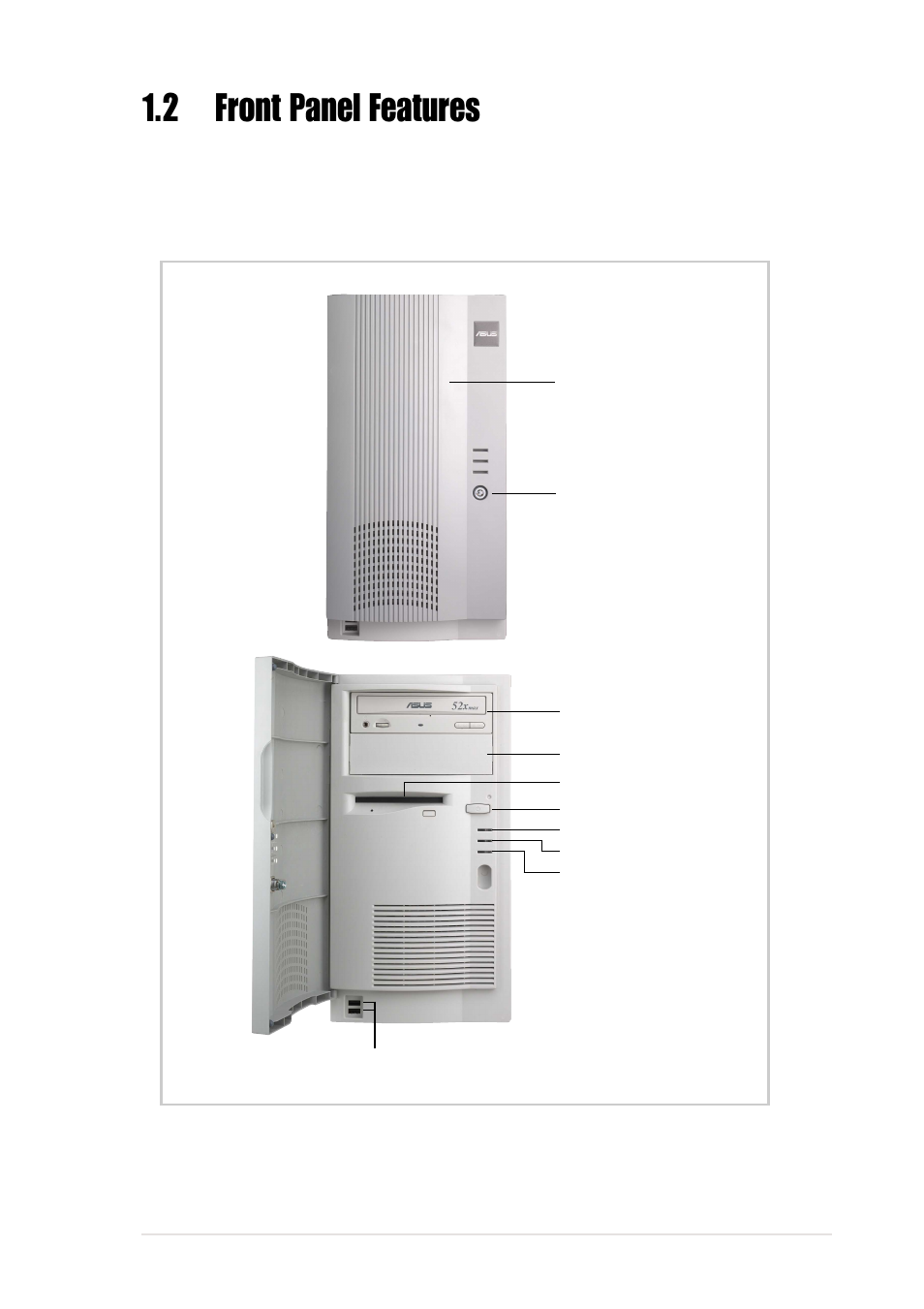 2 front panel features | Asus AP130 User Manual | Page 15 / 40