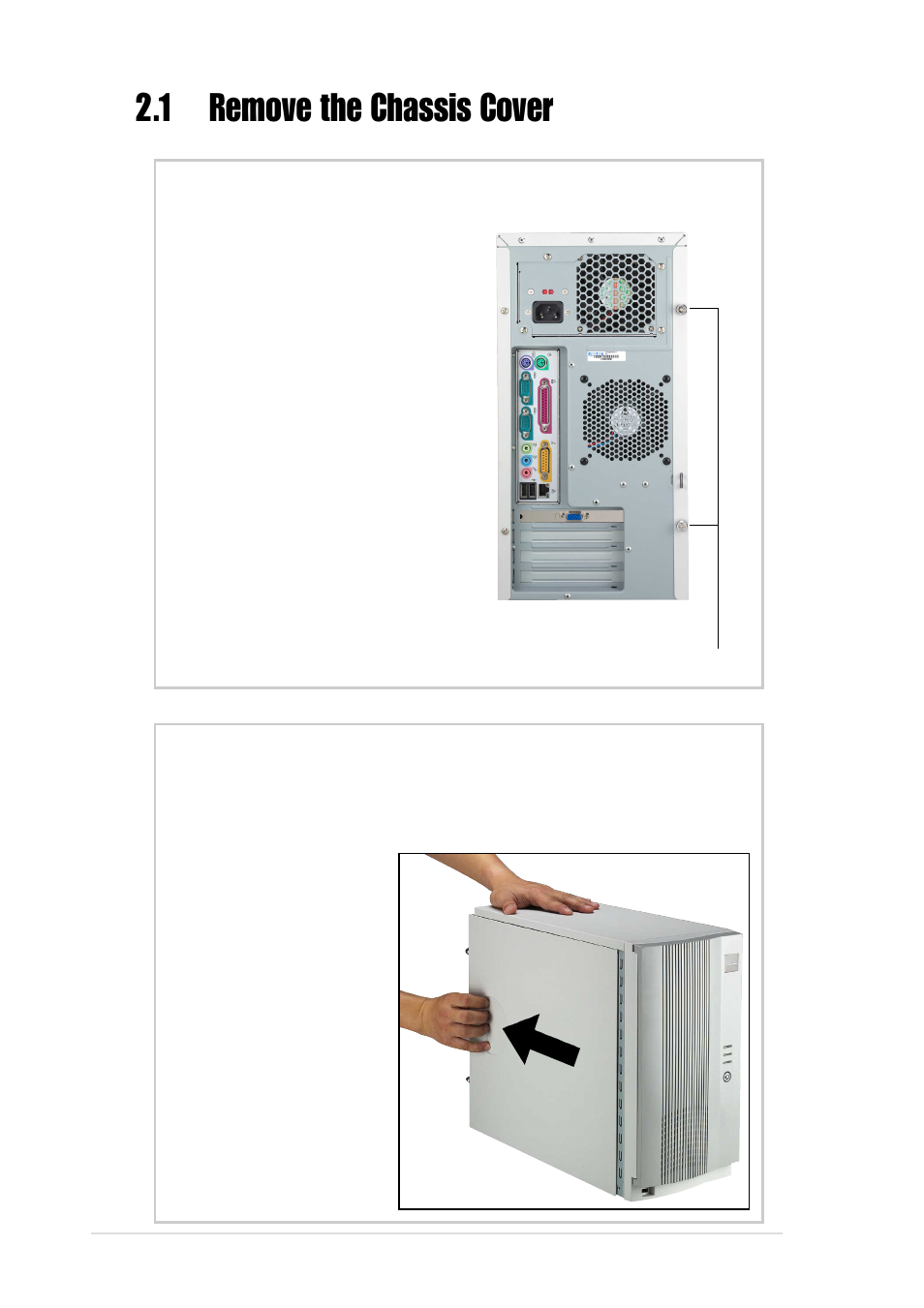 1 remove the chassis cover, Unlock the side cover, Remove the side cover | Asus AP130 User Manual | Page 20 / 40