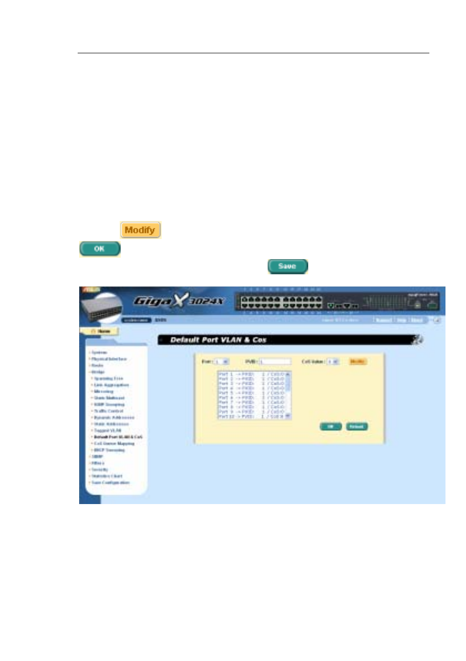 10 default port vlan and cos | Asus GigaX User Manual | Page 55 / 137