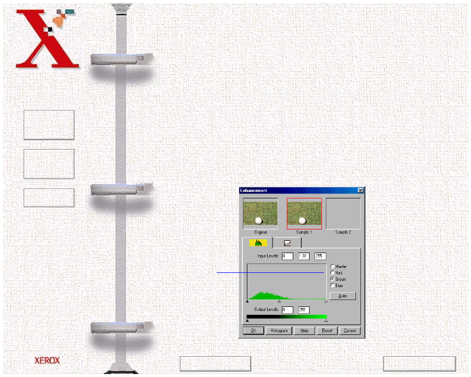 Master, red, green, blue channel, Color channel buttons | Xerox WorkCentre 470cx-9904 User Manual | Page 201 / 328