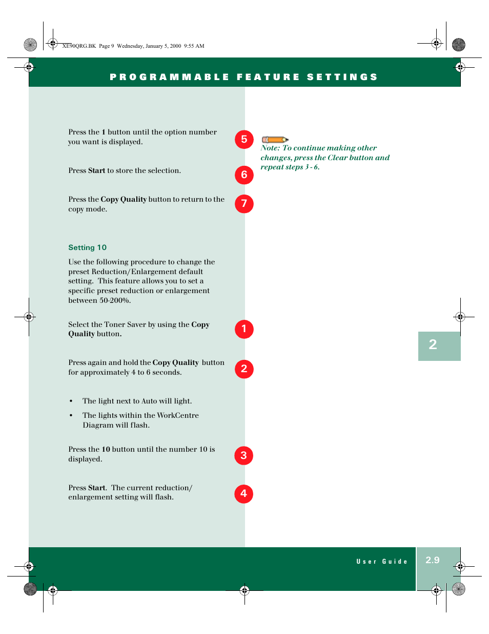 Xerox WorkCentre XE90fx-9907 User Manual | Page 17 / 60