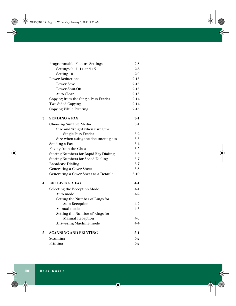 Xerox WorkCentre XE90fx-9907 User Manual | Page 2 / 60