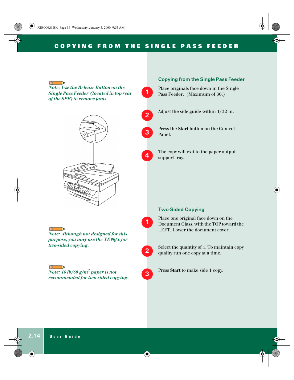 Xerox WorkCentre XE90fx-9907 User Manual | Page 22 / 60