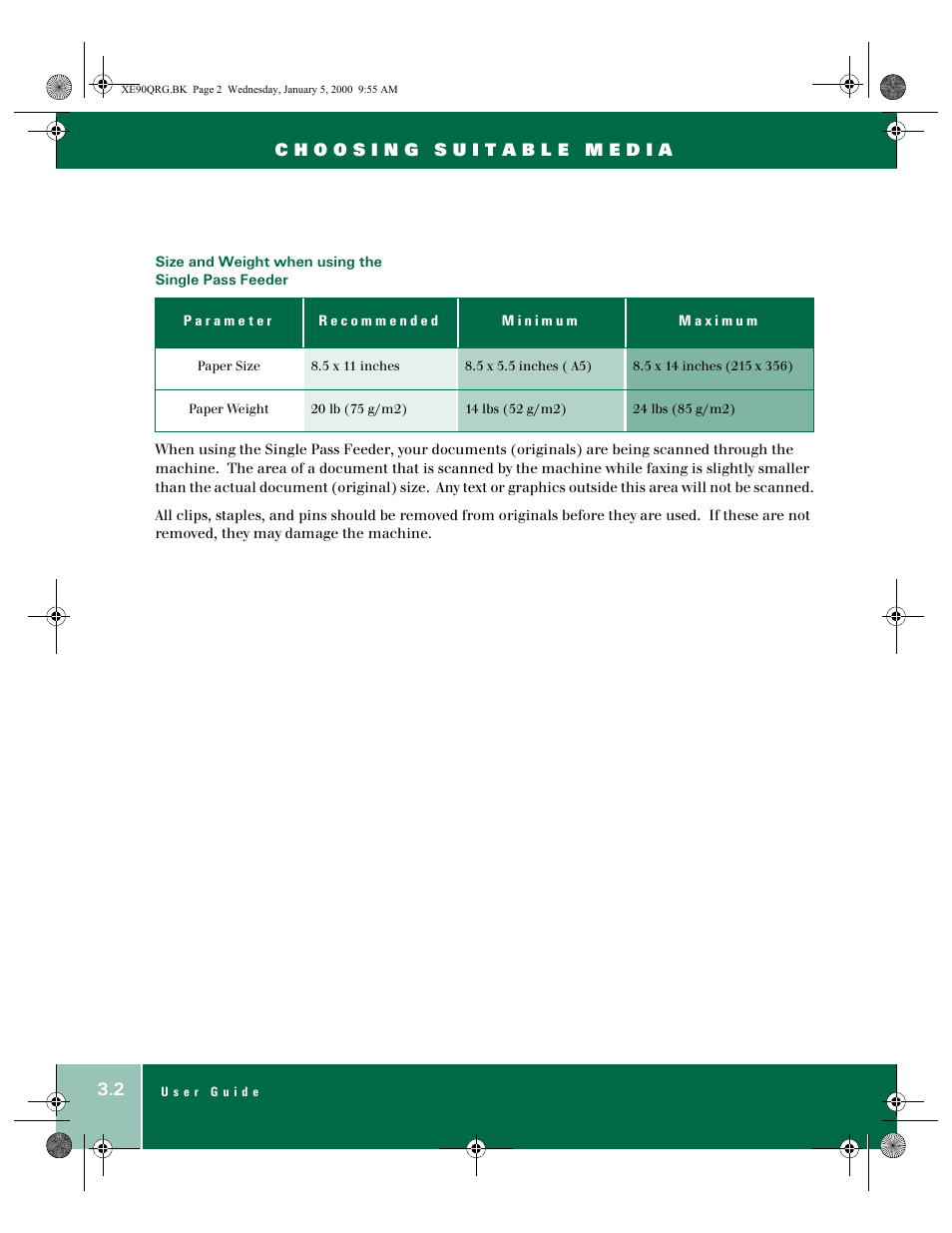 Xerox WorkCentre XE90fx-9907 User Manual | Page 26 / 60