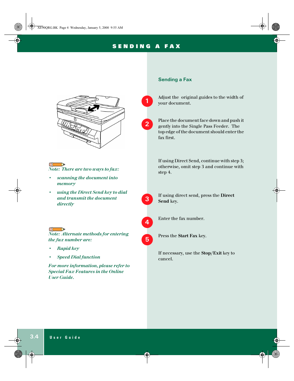 Xerox WorkCentre XE90fx-9907 User Manual | Page 28 / 60