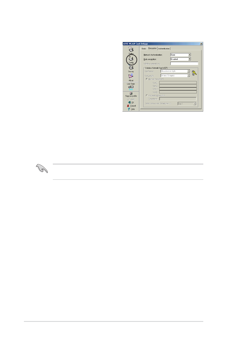 Encryption tab, Two ways to assign wep keys | Asus 54Mbps User Manual | Page 26 / 48