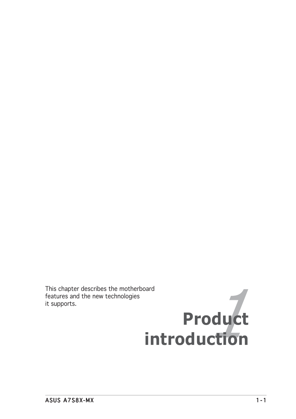 Product introduction | Asus Motherboard A7S8X-MX User Manual | Page 13 / 84