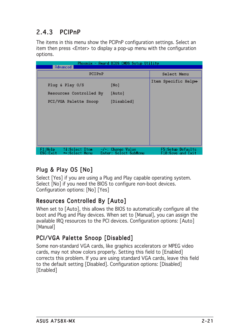 3 pcipnp pcipnp pcipnp pcipnp pcipnp | Asus Motherboard A7S8X-MX User Manual | Page 63 / 84