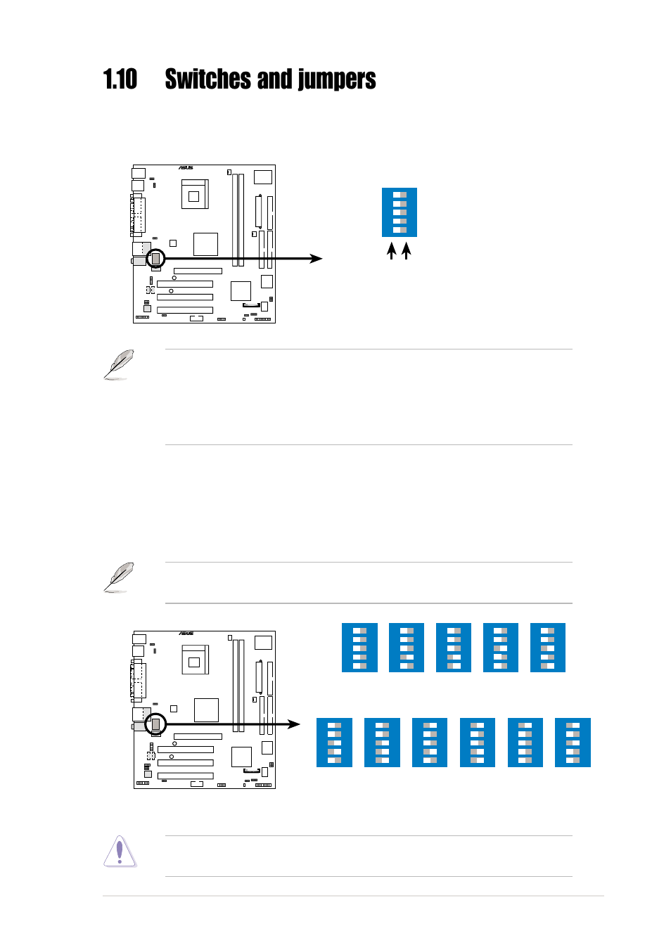 10 switches and jumpers, Asus p4ge-vm motherboard user guide 1-13 | Asus Motherboard P4GE-VM User Manual | Page 23 / 64