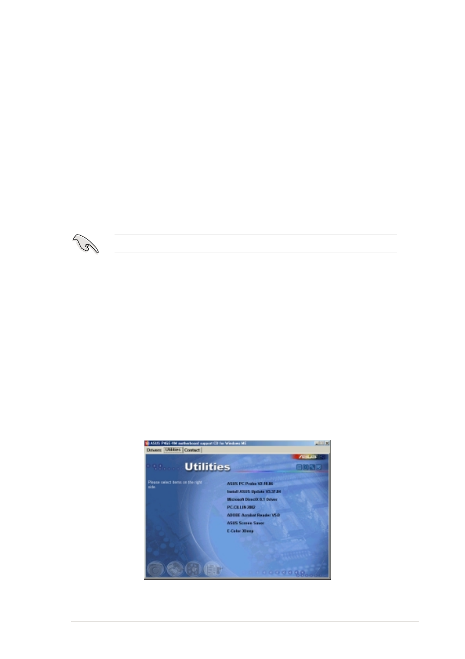 2 drivers menu, 3 utilities menu | Asus Motherboard P4GE-VM User Manual | Page 63 / 64