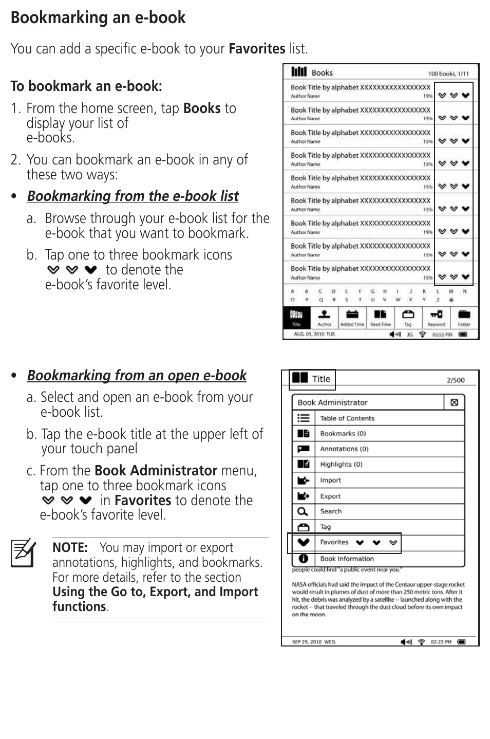 Bookmarking an e-book | Asus DR-900 User Manual | Page 14 / 28