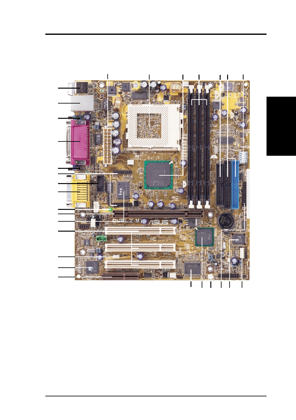 Features, 1 component locations | Asus CUSL2-M User Manual | Page 13 / 128