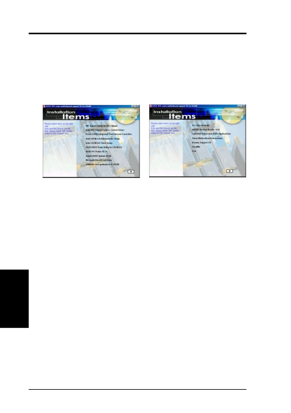 Software setup, 3 cusl2-m motherboard support cd, 1 installation menu | Asus CUSL2-M User Manual | Page 82 / 128