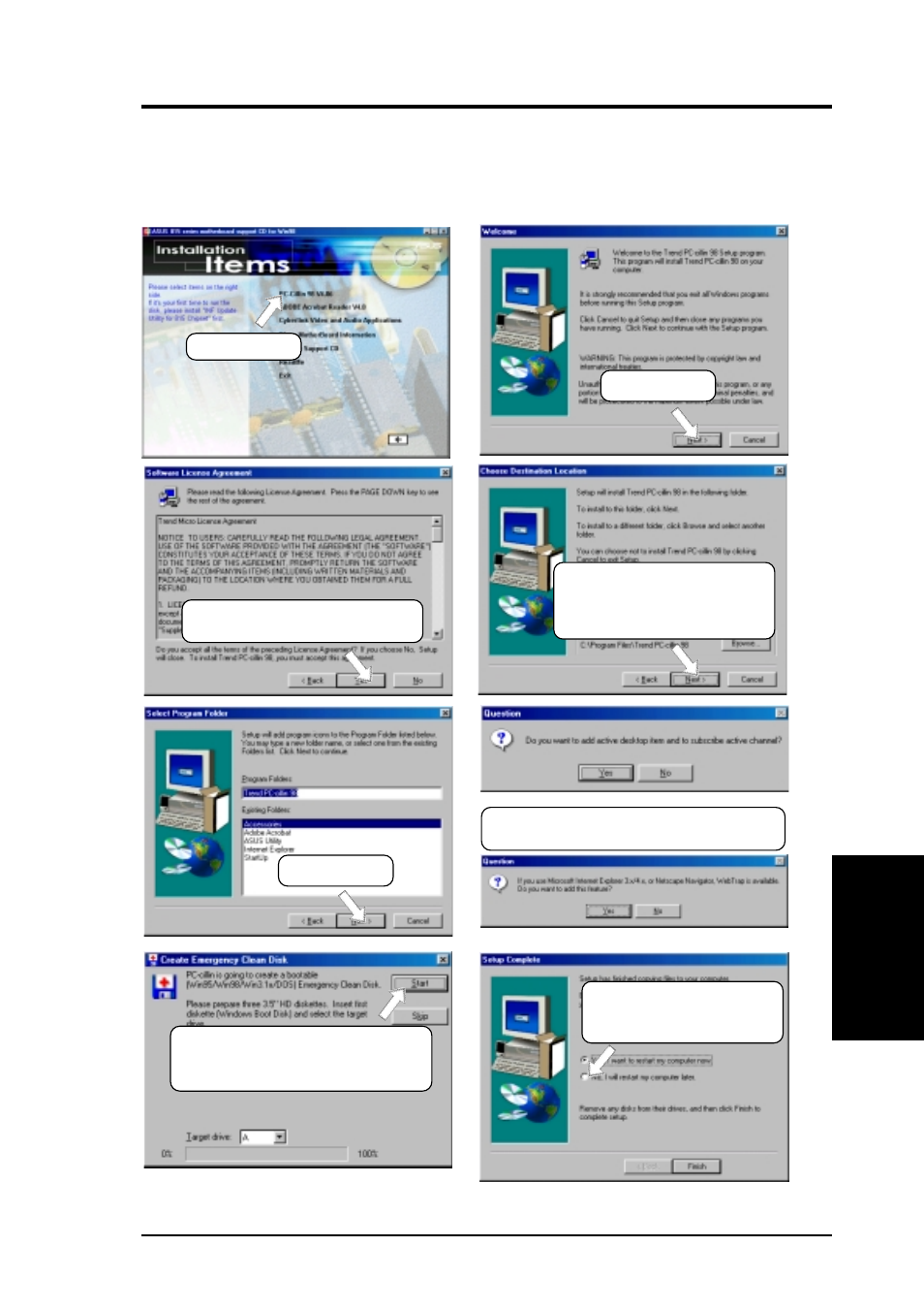 Software setup, 13 pc-cillin 98 vx.xx | Asus CUSL2-M User Manual | Page 95 / 128