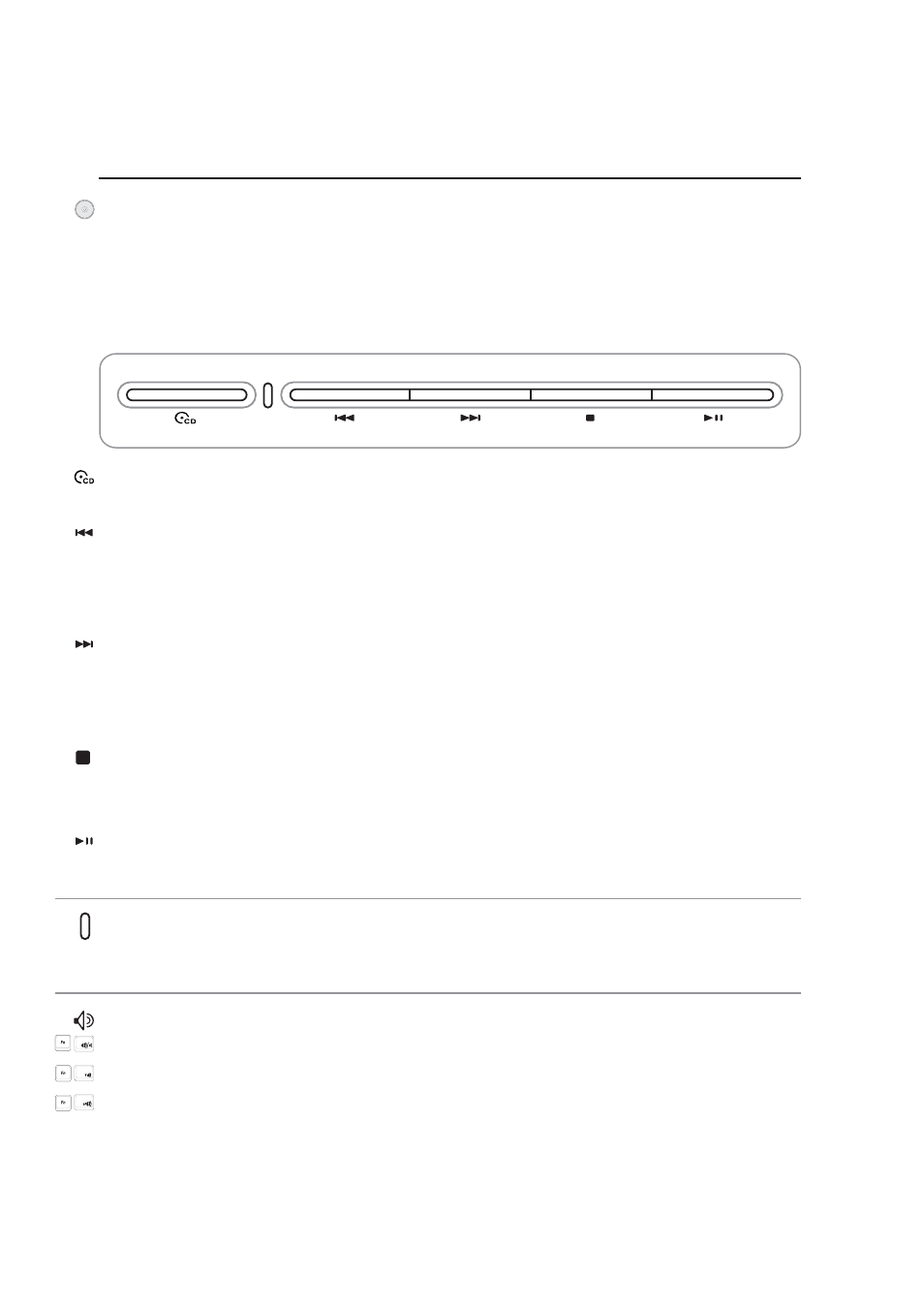 Cd player control buttons and indicator | Asus E2050 User Manual | Page 32 / 70