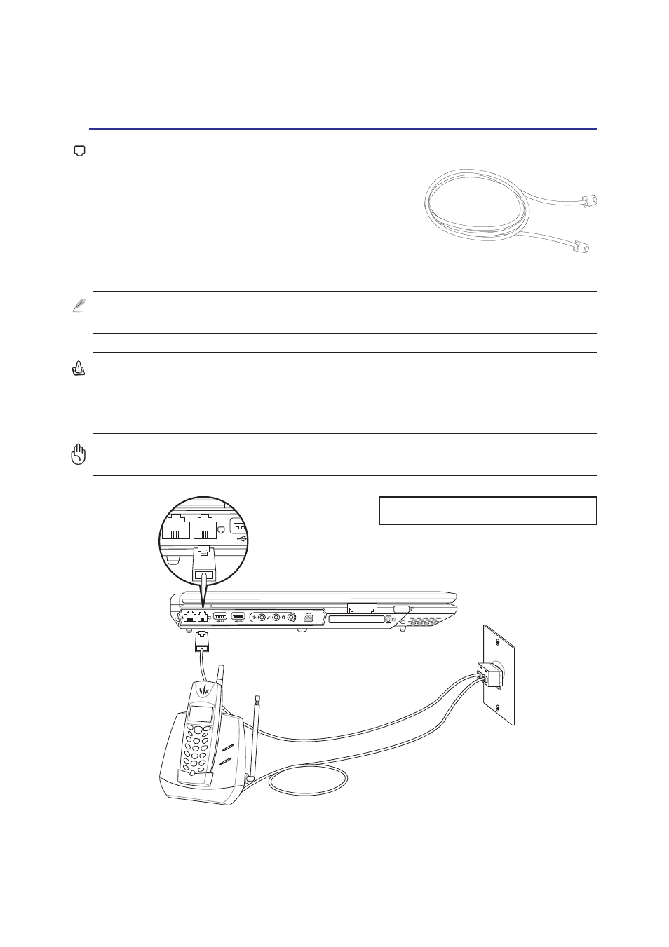 Modem connection | Asus E2050 User Manual | Page 43 / 70