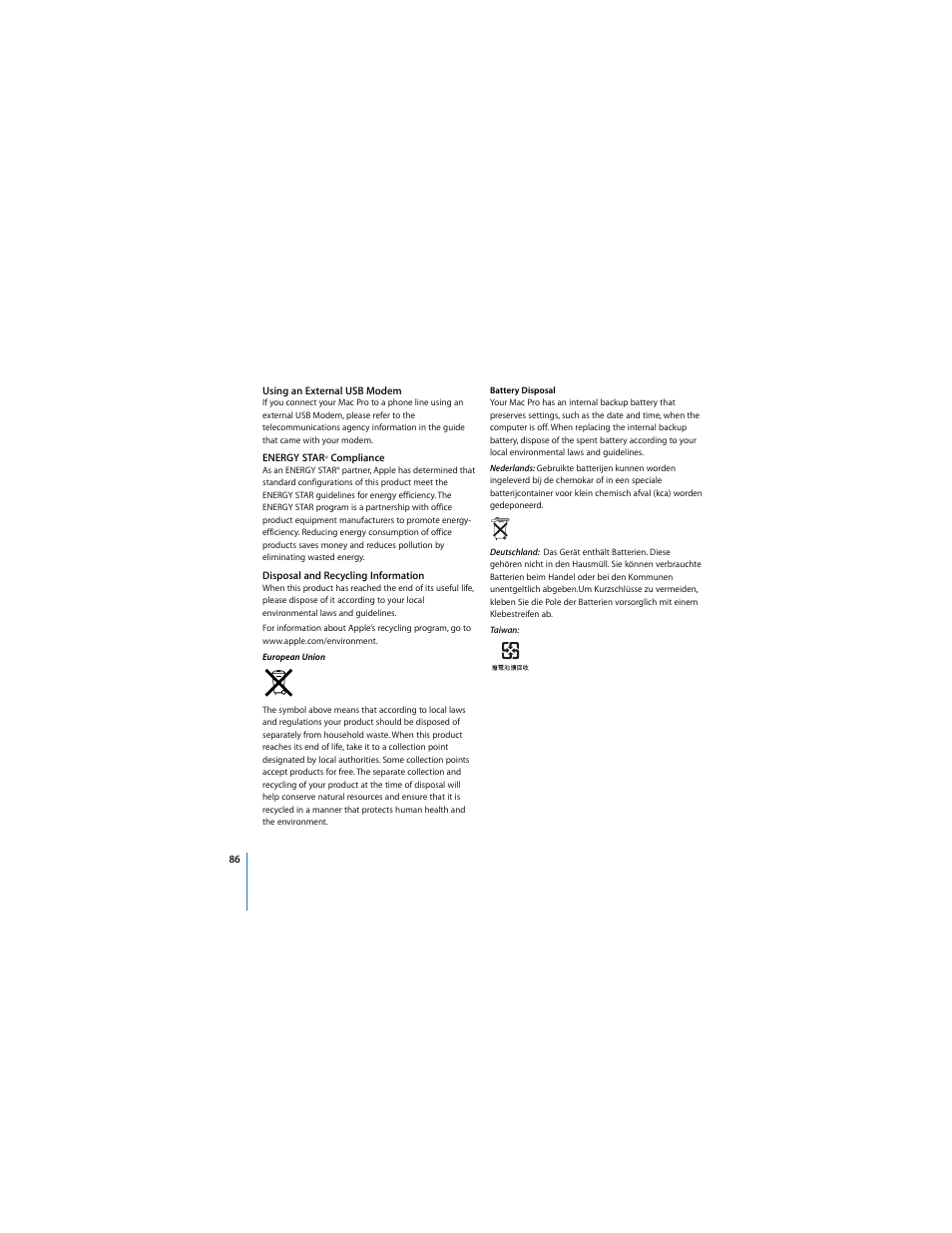 Apple Mac Pro User Manual | Page 86 / 88