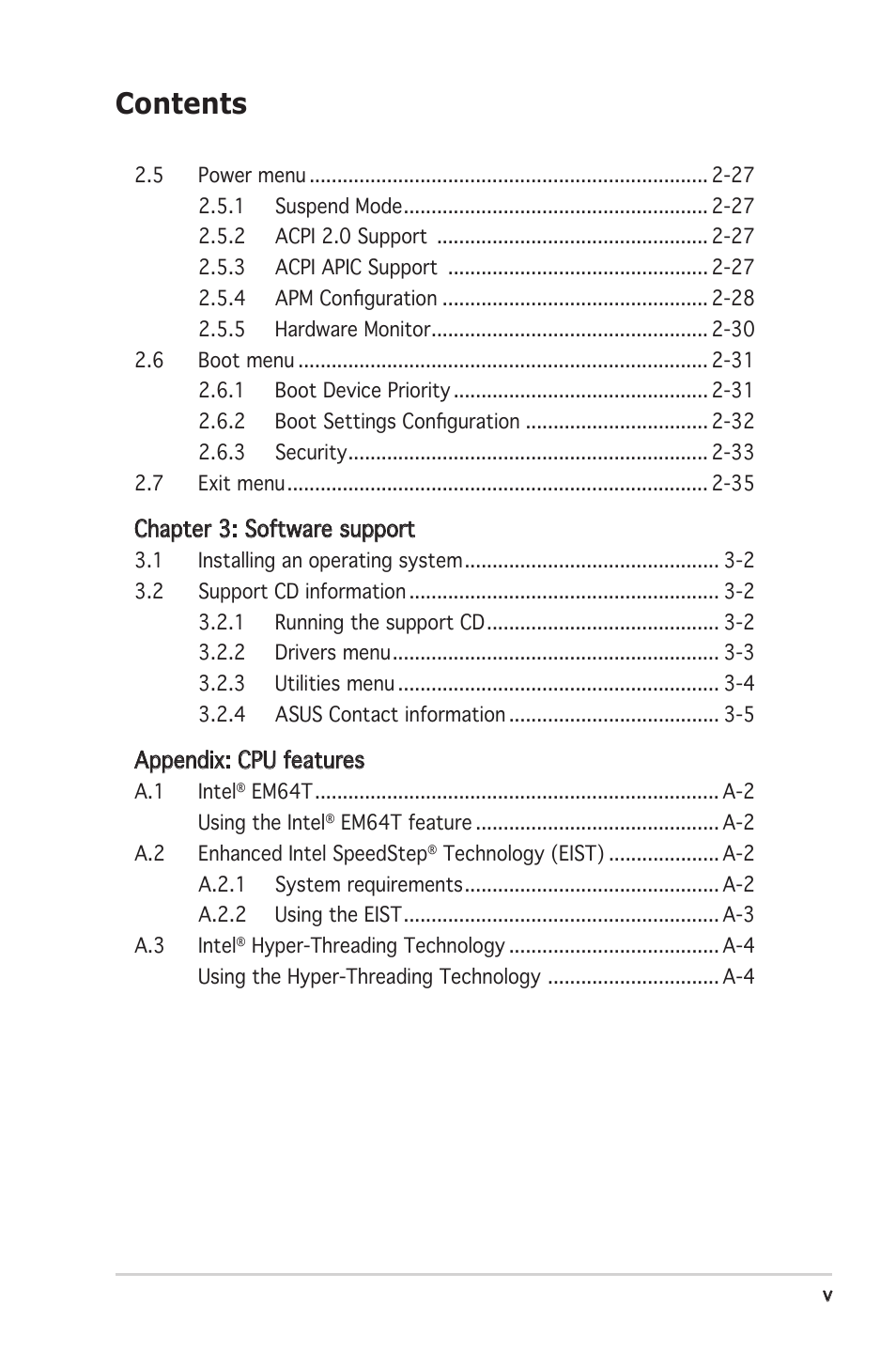 Asus Motherboard P5GC-MX User Manual | Page 5 / 90