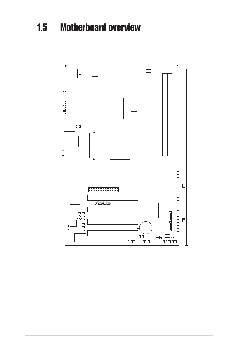 5 motherboard overview, 1 motherboard layout, 6 chapter 1: product introduction | Pci1, Pci2 pci3 pci4, Via k8t800 | Asus K8V-X SE User Manual | Page 16 / 82