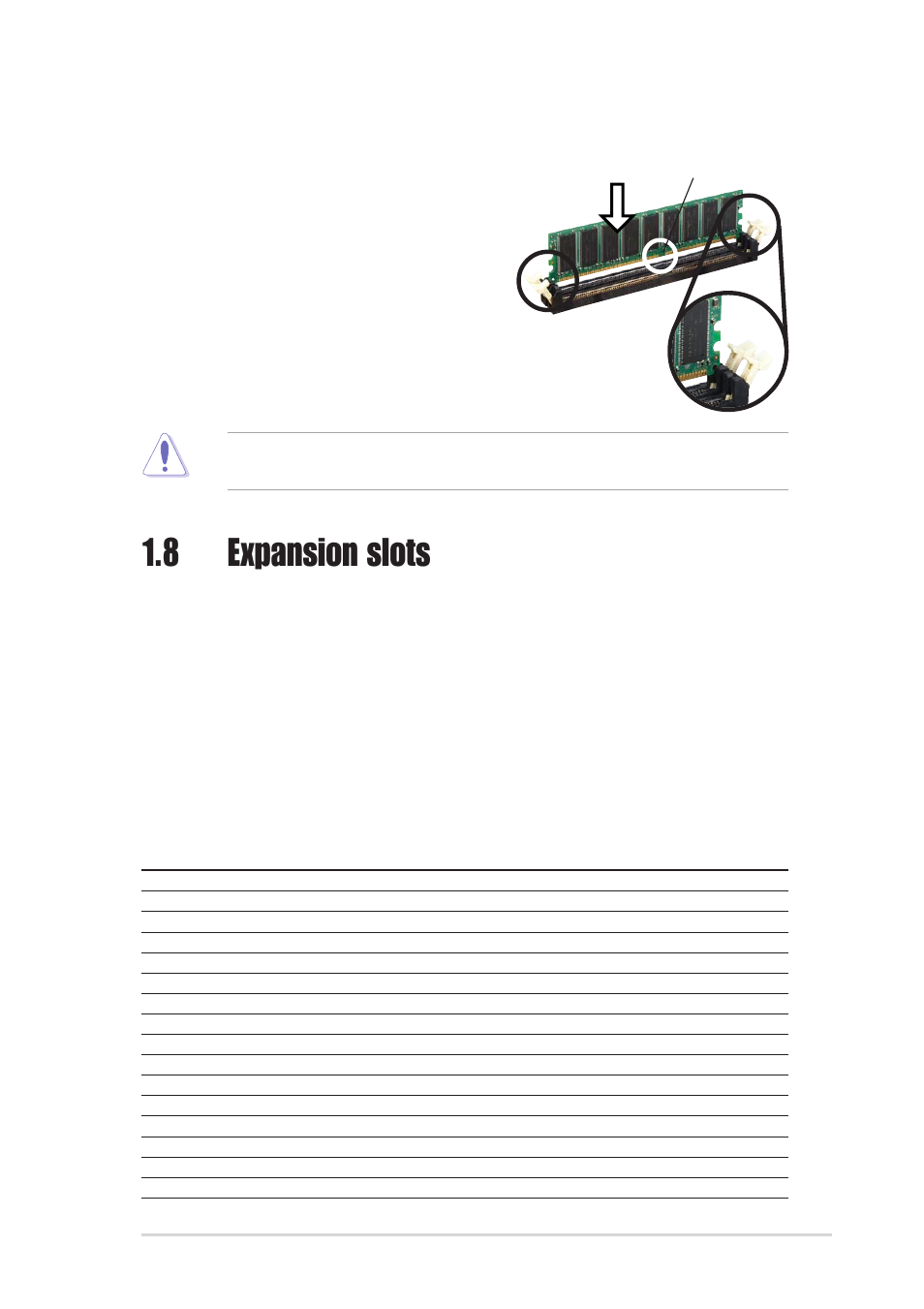 8 expansion slots, 3 installing a dimm, 1 standard interrupt assignments | Asus K8V-X SE User Manual | Page 23 / 82